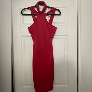 Red party dress